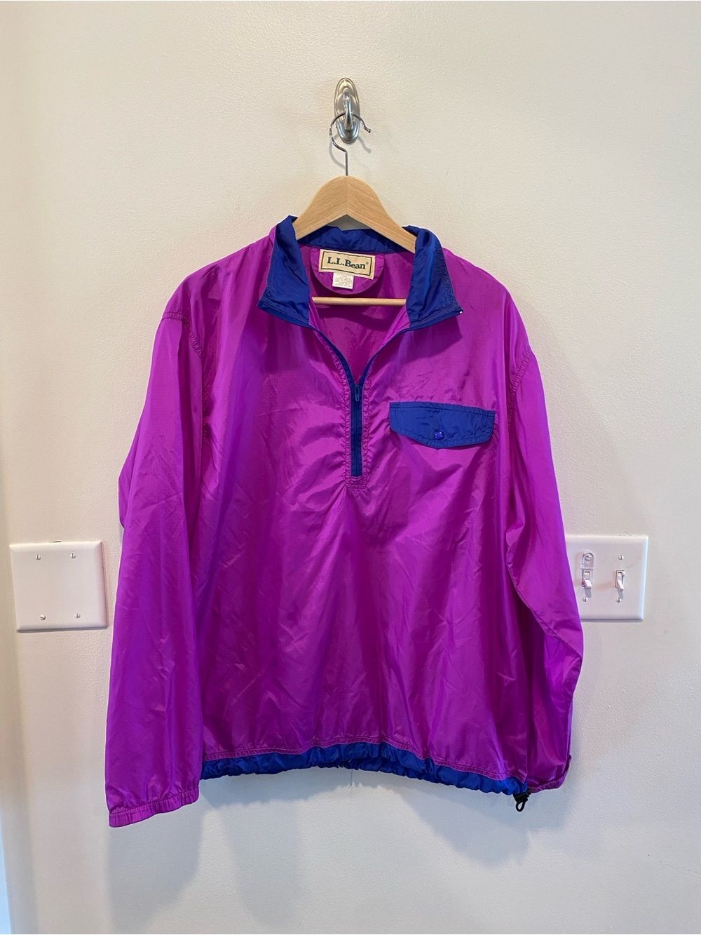 vintage 90's L.L. Bean womens purple nylon windbreaker medium pullover oversized